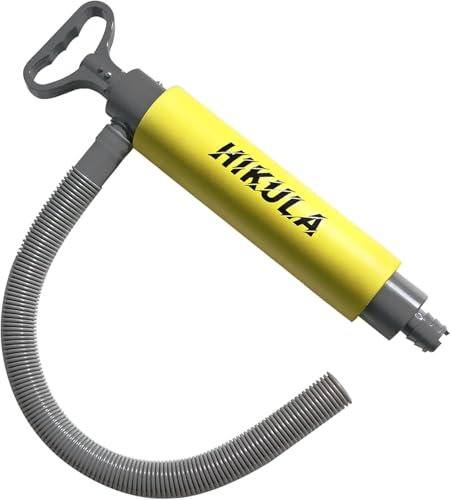 Manual Bilge Pump for Boats Kayak Canoe - Portable Siphon Pump, Kayak Bailer with Reversible Hose,Yellow,17 Inch
