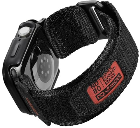Kompatibles Armband für Apple Watch 10 46mm,Klettverschluss-Armband mit Gehäuse,Hochwertiges nylon Ersatzarmband(schwarz)