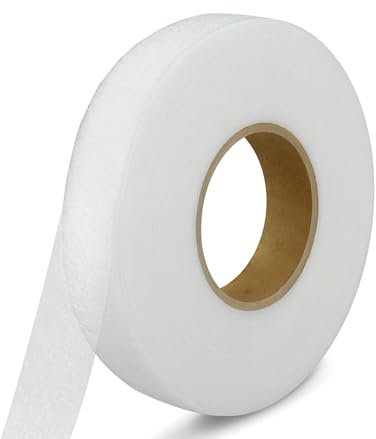 100 Meter Saumband zum Aufbügeln Weiß Bügelband 20 mm Breit Bügelsaumband Selbstklebende Nahtband zum Reparieren von Stoff, Gardinen, Hosen, Kleidung ohne nähen Iron on Hem Tape (100 M-2 cm Weiss)