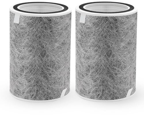 CHAMONNY HP202 HP201 Filter Replacement, Compatible with Shark HP202,HP201,HP232, HP301 HP302, HC501,HC502 Air Purifier MAX, Part #HE2FKBAS,HE2FKBASMB,HE2FKPET, HE2FKPRO (HP201 Filter 2Pack)