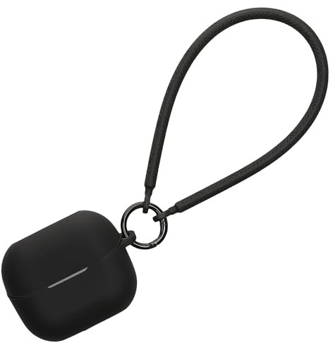kwmobile Case Compatible with Samsung Galaxy Buds 3 / Galaxy Buds 3 Pro - Silicone Headphones Cover with Hand Strap - Black