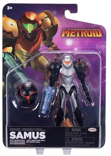 JAKKS Pacific Metroid Phazon Suit Samus Actionfigur mit Morph Ball Zubehör
