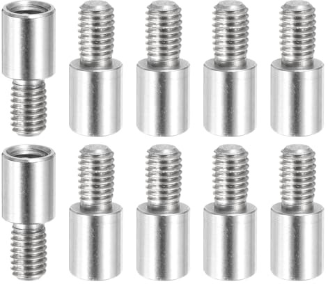 PATIKIL M5x10+8mm Abstandshalter Schrauben Verlängerung Stifte 10 Stück Edelstahl Gewindehülse Abstandsbolzen Schrauben Ersatz für Binden Nachfüllbaren Scrapbook Fotoalbum Bastel DIY