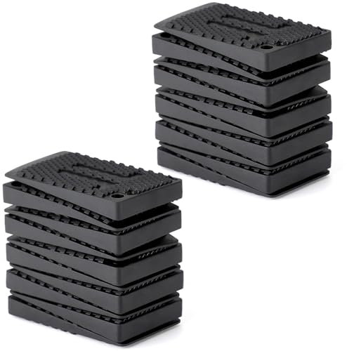 20 Pcs Plastic Wedges, Levelling Feet Shims, Furniture Wedges Levellers, Non-Slip Flexible Packers and Shims, Levelers Pads Rubber Feet for Furniture, Cabinets, Table Feet, Chairs
