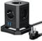 Cube Regleta Enchufe USB, TOPREK 8 en 1 Regleta Vertical Enchufes de 5 vías con USB-A y USB-C (20W PD3.0), Enchufe Cubo de 4000W con Interruptor para Oficina, Hogar, Cable de 2 m, Negro