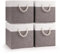 Woodluv Storage Cube Boxes Large, Set of 4 Foldable Storage Basket for Cupboards, Shelves, Closet, Set of 4, Grey, 25 x 25 x 25 cm