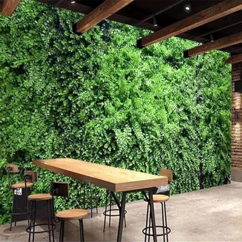 Papier Peint Panoramique Mur Végétal Papier Peint Intissé Paysage Vert Poster Trompe l'oeil Mural 3D Art Décoration Murale Salon Chambre 150x105 cm 7690a