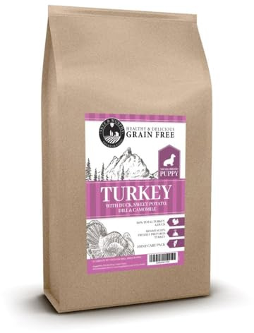 Skye & Murphy Grain Free Small Breed Puppy Dry Dog Food | Turkey, Duck, Sweet Potato, Dill & Camomile | High Protein, Omega 3, Joint Support, Skin & Coat Care, No Grains or Artificial Additives | 2kg