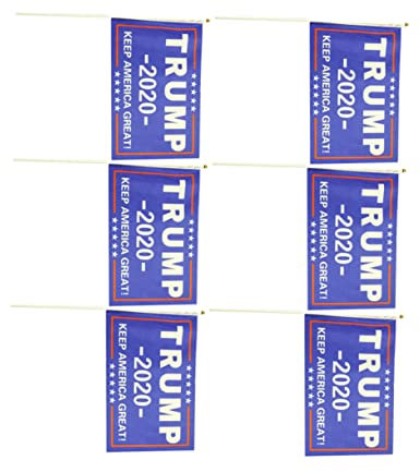 BESPORTBLE 20 Piezas Banderas de Mano para Eventos Patrióticos Banderines de Perfectos para Decoraciones del Día y Candidatos Republicanos