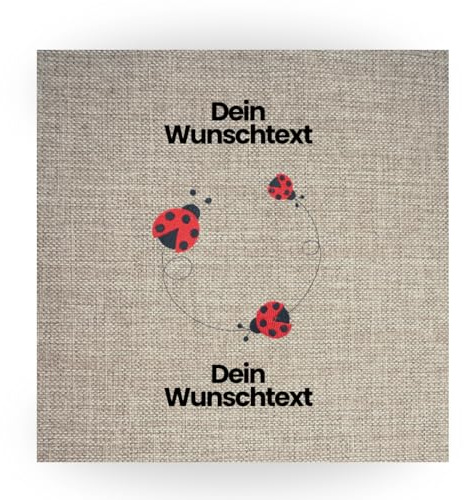 FLOCKex* personalisiertes Outdoorkissen | Handgemachtes, Besticktes Sitzpolster mit Wunschtext und Wunschmotiv | wasserabweisend & warm (40x40 cm) | Schutz vor Nässe und Kälte | Motiv Marienkäfer