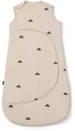 SnuzPouch Baby Sleeping Bag, 1.0 Tog, 6-18 Months w. Nappy Zip, Sand Cloud