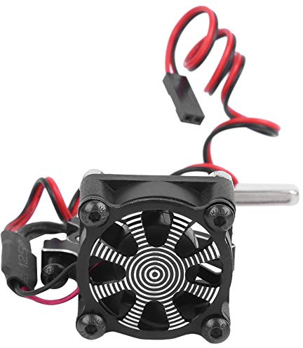 Hamwesh Motor Cooling Fan, RC Motor Heatsink with 5-11V Thermal Sensor, for 540 550 3650 3660 Brushless Motors, Aluminum Alloy (Black)
