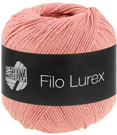 LANA GROSSA Filo Lurex | Edles, fest verzwirntes Baumwollgarn mit dezentem Lurexschimmer | Handstrickgarn aus 94% Baumwolle und 6% Polyester | 50g Wolle, Stricken & Häkeln | 145m FB 6