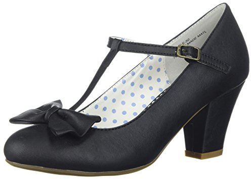 Pin up Couture WIGGLE-50 Blk Faux Leather UK 6 (EU 39)