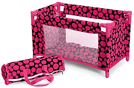 Moni Puppenbett Fantasy 9381, 48x27x31 mit Matratze, Kissen, Seitenfenster, Tasche