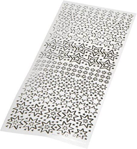 Anita's - Pegatinas de estrellas brillantes, color plateado sobre blanco