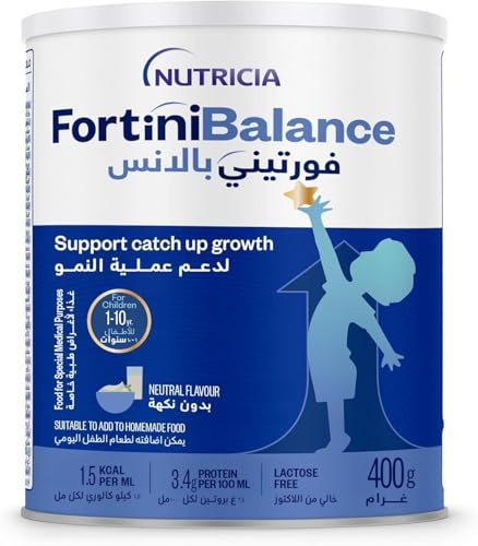NUTRICIA FORTINI Polvere, Supplemento Ipercalorico, Gusto Neutro, 400gr | Per lo Sviluppo e la Crescita dei bambini dopo l'anno, Malnutrizione associata a patologia o Problemi di Crescita