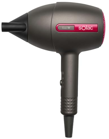 Solac SH7087 Fast ionic Dry 2000 Haartrockner, 2000 W, 2 Geschwindigkeitsstufen, Kaltluftknopf, Ionen-Technologie, Ultra Fast Drying, Soft Touch, konzentrator, schwarz