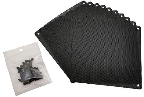 120mm PC Computer Case Fan Dust Filter Screen Dustproof Case Cover with Screws, Ultra Fine PVC Mesh, Black Color - 10 Pack