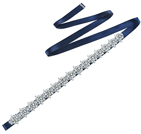 ULAPAN Strass Braut Schärpe Rhinestones Hochzeit Schärpe,Strass Hochzeit Gürtel,Diamanten Braut Gürtel (S269-NBL-0501)