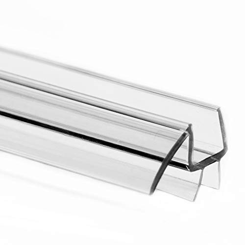 eatelle Shower Door Bottom Seal with Drip Rail for 1/4 (6mm) Thick Glass, 36 Long Sweep - Ultra Clear Polycarbonate