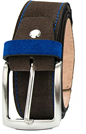 MÁRQUEZ CINTURONES Cinturón de piel para hombre serraje 100 cm marrón