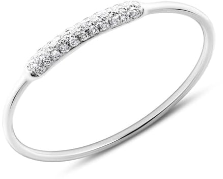 Damenring von Unique aus 585er Weißgold mit Diamanten (Größe: 52mm)