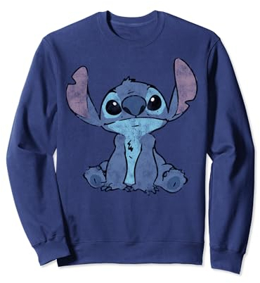 Disney, unisex, Lilo & Stitch Distressed Stitch Portrait Sudadera