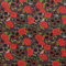 Samtstoff Dekostoff Digitaldruck Rosen Totenköpfe multicolor 1,40m