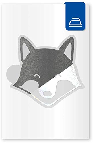 reflexsticker Bügelbild | Motive für Kinder in 6 Farben | Reflektoren zum Aufbügeln | metallic-matt | stark reflektierend für Textilien und Kleidung (Fuchs, schwarz)