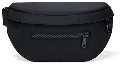 Neopren-Gürteltasche mit 3 Taschen, für Damen und Herren, modisch, wasserabweisend, Hüfttasche mit verstellbarem Gürtel für Laufen, Reisen, Wandern, Workout, Sport, Schwarz, Einheitsgröße,