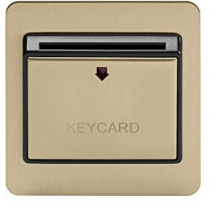 Soho Lighting Brushed Brass Gold 32A Key Card Switch with Black Insert