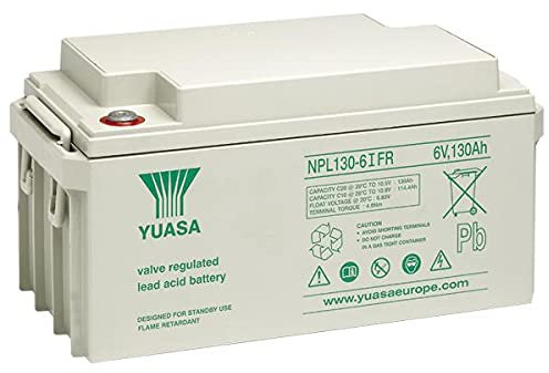 Yuasa NPL130-6IFR Lead Acid Battery - 6V, 130Ah General Purpose VRLA Battery