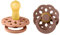 BIBS Boheme Schnuller 2er-Pack. BPA-frei. Kirschform Nippel, Größe 2 (6-18 Monate), Peach/Woodchuck