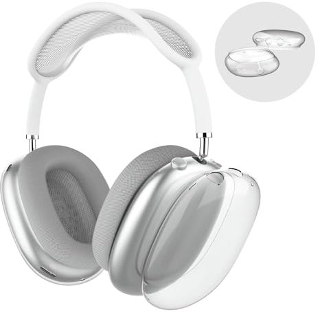 MOLOPPO Custodia per cuffie AirPods Max, trasparente in morbido TPU antigraffio, accessori trasparenti ultra protettivi per Apple per AirPods Max (2024/2020), trasparente