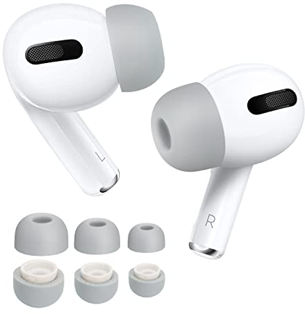 Ear Pads für AirPods Pro, Memory Foam Tips Anti-Rutsch-Ohrstöpsel Ersatz, Geräuschreduzierung, weiche Ohrhörer Tips für AirPods Pro, 3 Paar (S/M/L Grau)