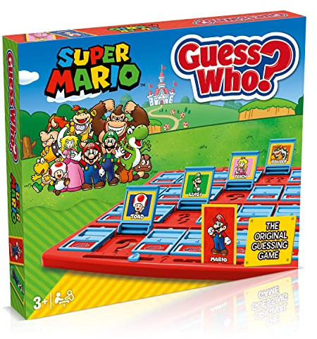 Winning Moves Super Mario Guess Who? Board Game Age 3+, Play with classic Nintendo characters including Mario, Luigi, Peach, Bowser, and Donkey Kong, 2 players makes a great gift for ages 3 plus