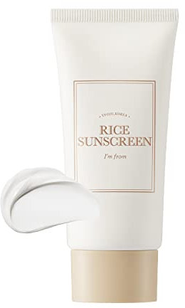 I'm from Écran solaire au riz 50 ml, physique, extrait de riz 41%, oxyde de zinc non nano, respectueux des récifs, protection solaire de la peau