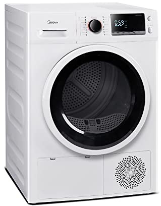 Midea MLE25H7BWW Heat Pump, Ventless Front Load Dryer Stackable Washing Machine, Energy Efficient and Space Saving, 4.4 Cu.ft, White