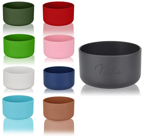 Milu Silikonschuh für Trinkflasche 500ml 750ml 1000ml - Ersatzteil - Farbe Schwarz - Anti-Rutsch (750ml, Ø 7,5cm)