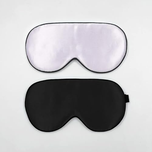 townssilk 2 pcs 100% Silk Sleep mask with Adjustable Strap,Comfortable and Super Soft Eye mask Including 1 pc Balck and 1 pc laverder