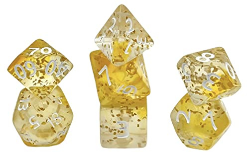 Dice4friends Würfelset Confetti: Yellow Sulfer (7)