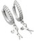 PHONME Ohrringe 925 Sterling Silber Schere Anhänger mit Mikro-Intarsien Zirkon Creolen weiblich einfache Schmuckparty Mode-Accessoires (Size : VES7665)