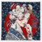 Linnea Carré de Tissu Jacquard Polycoton Motif Japonais Geisha Bleu cre