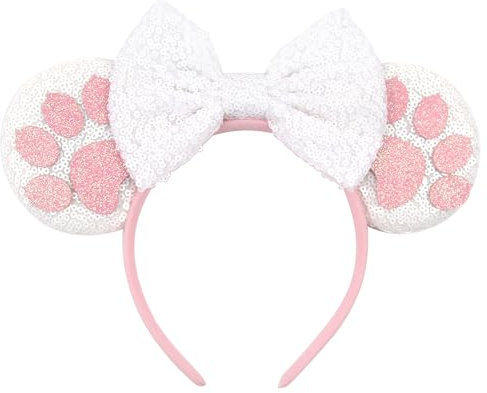 Littlecat Serre-tête avec oreilles de souris pour femme – Bandeau en velours pour filles et garçons – Bandeau à cheveux à paillettes scintillantes avec grandes oreilles – Accessoires essentiels pour