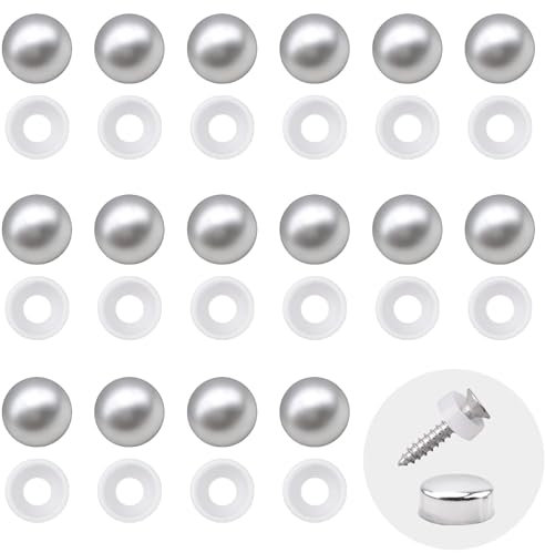 INCREWAY 100pcs Screw Covers, Plastic Screw Cap, Plastic Screw Cover, Plastidome Screw Cap (Bright Silver)