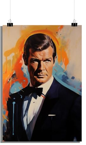 25 Artstreet Roger Mooreposter - Berühmter Spionposter - Klassischer Geheimagentposter - Filmlegendeposter - Hochwertigesposter - Perfekt zum Einrahmen (60x90)