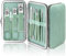 BLESWIN Nagelknipser Maniküre Set 10 Stück, Nagelknipser-Kit Professionell, Kleines Nagelknipser Set Männer Frauen, Fingernagel Pflege Set, Maniküre Set Damen im Etui Grünes Leder Geschenk Set