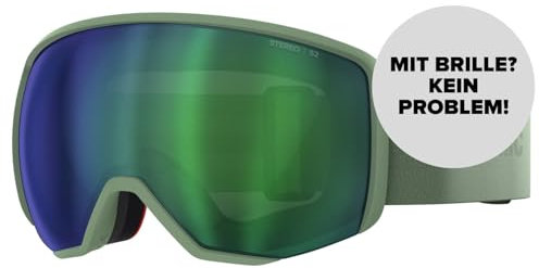 ATOMIC REVENT L STEREO Skibrille - Pistachio - Skibrillen mit Blendschutz - Hochwertig verspiegelte Snowboardbrille - Brille mit Live Fit Rahmen - Skibrille mit Doppelscheibe