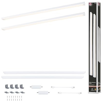 Paulmann 98622 LED Unterschrankleuchte Inline Ergänzungsset 2x6W 550x26mm 2x500lm 24V Weiß matt 3000K dimmbar